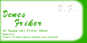 denes friker business card