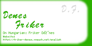 denes friker business card